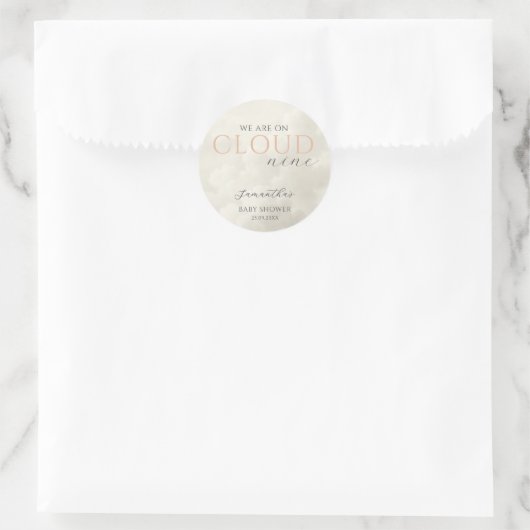 Cloud Nine Modern Baby Dusche Runder Aufkleber (Tasche)