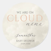 Cloud Nine Modern Baby Dusche Runder Aufkleber (Vorderseite)