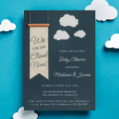 Cloud Nine Modern Blue Sky Baby Dusche Einladung