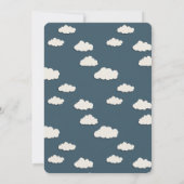 Cloud Nine Modern Blue Sky Baby Dusche Einladung (Rückseite)