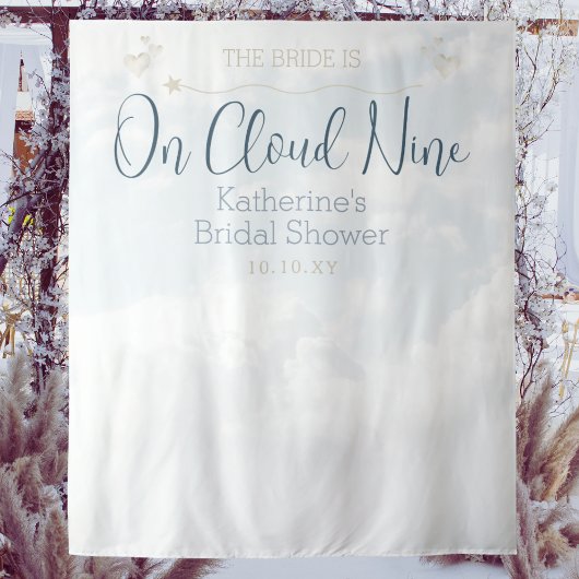 Cloud Nine Modern Elegante Brautparty Hintergrund Wandteppich