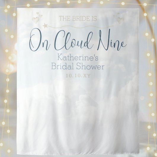 Cloud Nine Modern Elegante Brautparty Hintergrund Wandteppich