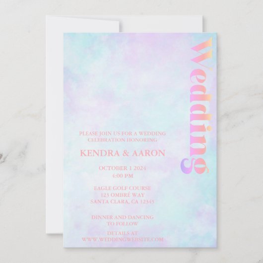 Cloud Nine Modern Pastel Wedding Einladung (Vorderseite)