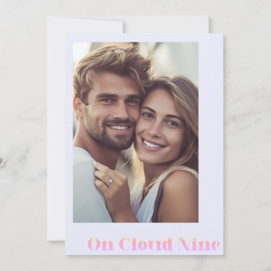 Cloud Nine Modern Pastel Wedding Einladung (Rückseite)
