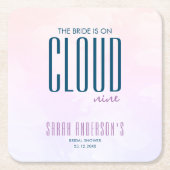 Cloud Nine Modernes Lila Blue Brautparty Rechteckiger Pappuntersetzer (Vorderseite)