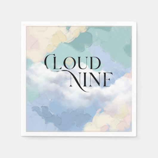 Cloud Nine Pastel Baby Dusche Serviette (Vorderseite)