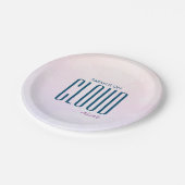 Cloud Nine Pastel Minimalistisch Modernes Brautpar Pappteller (Schrägansicht)