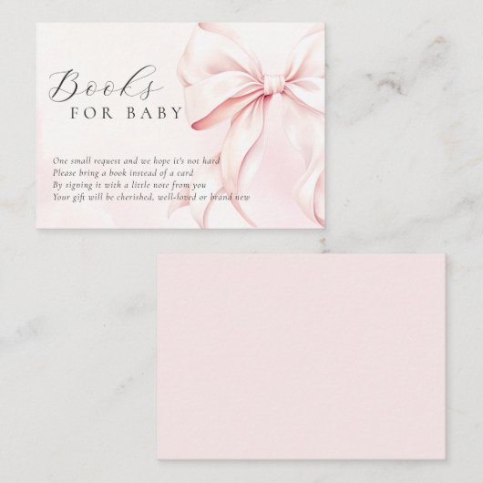 Cloud Nine Pink Baby Showbücher für Baby Begleitkarte (Vorne/Hinten)