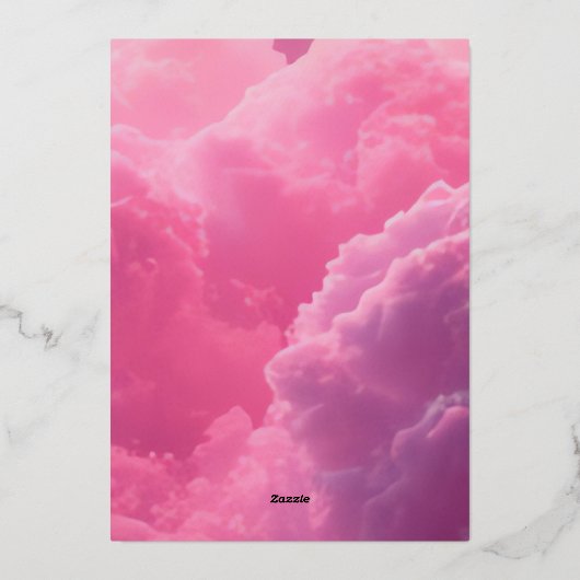 Cloud Nine Pink Clouds Kinderdusche Einladung (Rückseite)