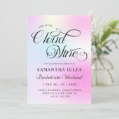 Cloud Nine Pink Gradient Bachelorette Wochenende Einladung (Stehend Vorderseite)