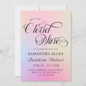 Cloud Nine Pink Gradient Bachelorette Wochenende Einladung (Vorderseite)
