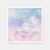 Cloud Nine Pink und Lila Sky Brautparty Serviette (Vorderseite)