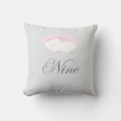 Cloud Nine Positives Gefühl Rosa und Grau Text Kissen (Vorderseite)