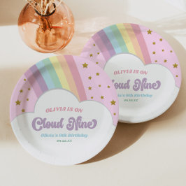 Cloud Nine Rainbow and Stars 9. Geburtstagsparty Pappteller