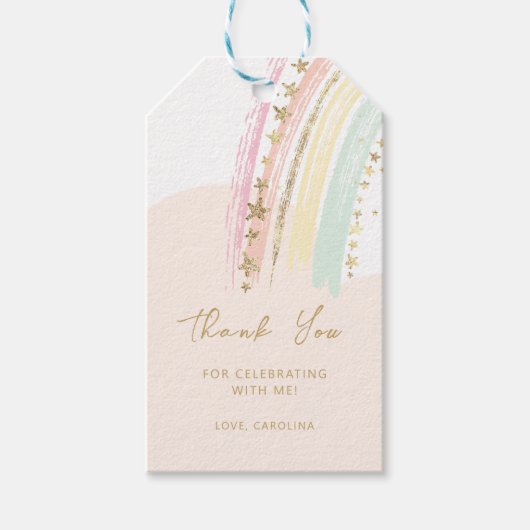 Cloud Nine Rainbow Birthday Geschenkanhänger (Vorderseite)