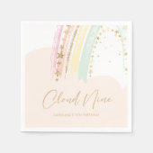 Cloud Nine Rainbow Birthday Serviette (Vorderseite)