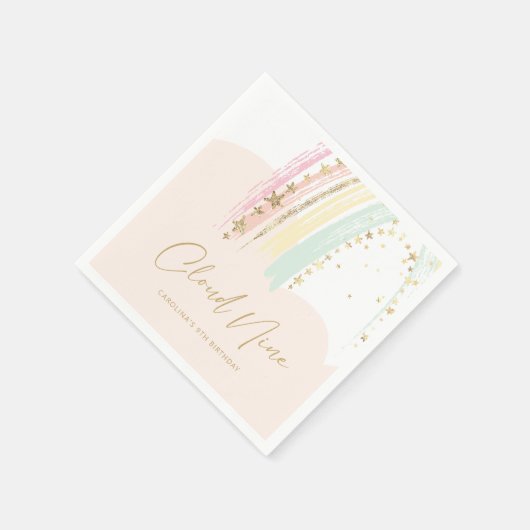 Cloud Nine Rainbow Birthday Serviette (Ecke)