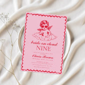 Cloud Nine Retro Hand Drawing Brautparty Einladung