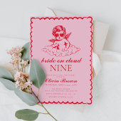 Cloud Nine Retro Hand Drawing Brautparty Einladung
