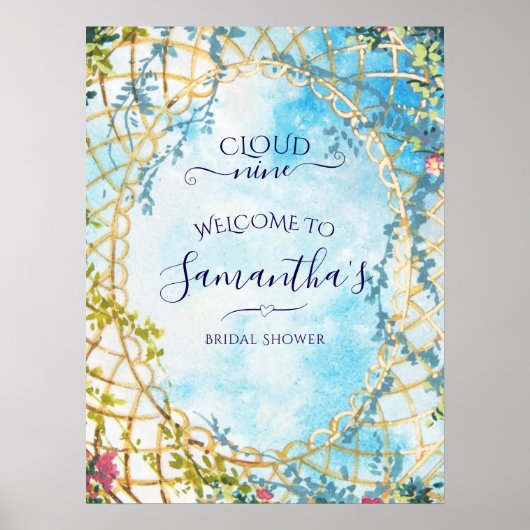 Cloud Nine Rokoko Revival Brautparty Willkommen Poster (Vorne)