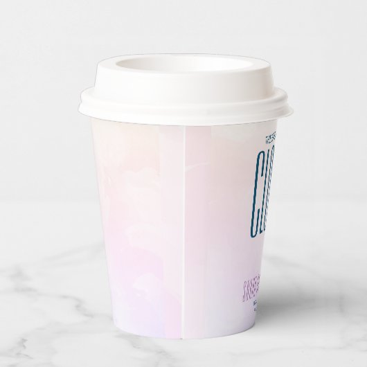 Cloud Nine Simple Chic Pastel Blue Brautparty Pappbecher (Rechts)