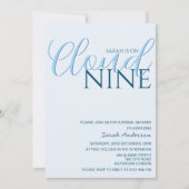 Cloud Nine Simple Typografy Blue Brautparty Einladung (Vorderseite)