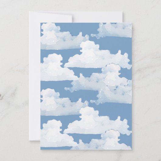 Cloud Nine Sky Babydusche Einladung (Rückseite)