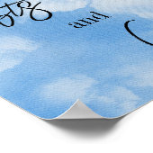 Cloud Nine Sky Blue Watercolor Brautparty Geschenk Poster (Ecke)