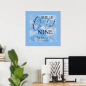Cloud Nine Sky Blue Watercolor Brautparty Poster (Heimbüro)