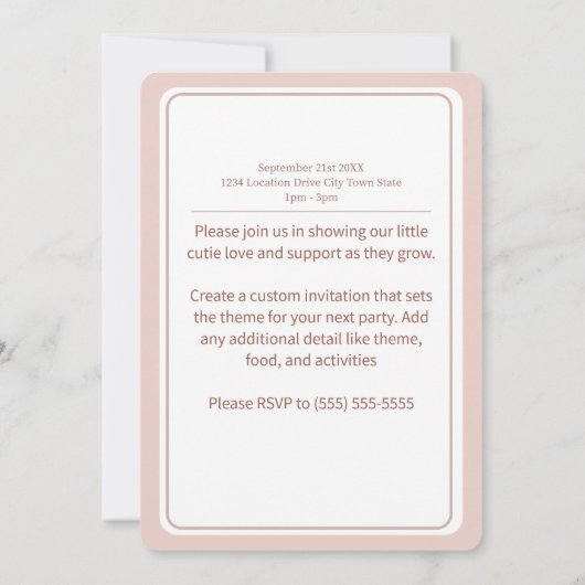 Cloud Nine Sky - Einladung zur Baby-Dusche (Rückseite)