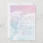 Cloud Nine Sleepover Einladung - Pastel Sky 9th B (Vorderseite)