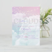 Cloud Nine Sleepover Einladung - Pastel Sky 9th B (Stehend Vorderseite)