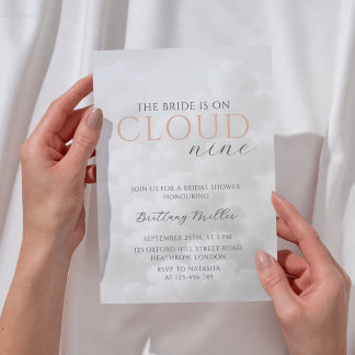 Cloud Nine Weiße Wolken Brautparty Einladung
