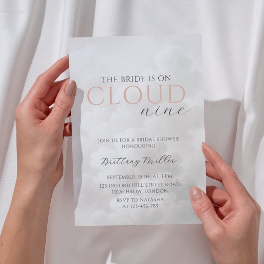 Cloud Nine Weiße Wolken Brautparty Einladung