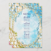 Cloud Nine Whimsical Rokoko Revival Brautparty Menükarte (Vorne/Hinten)