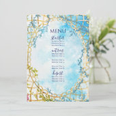 Cloud Nine Whimsical Rokoko Revival Brautparty Menükarte (Stehend Vorderseite)