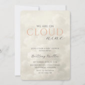 Cloud Nine White Clouds Babydusche Einladung (Vorderseite)