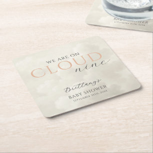 Cloud Nine White Clouds Babydusche Rechteckiger Pappuntersetzer