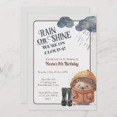 Cloud Nine Woodland Igel Geburtstag Einladung (Vorne/Hinten)