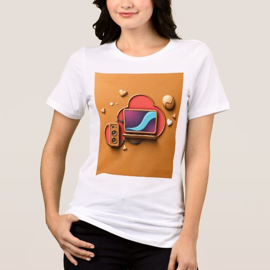 Cloud of Liebe: Tech mit Herz Tri-Blend Shirt (Vorderseite)