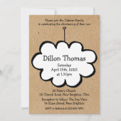 Cloud on a String Baptising Christening Einladung (Vorderseite)