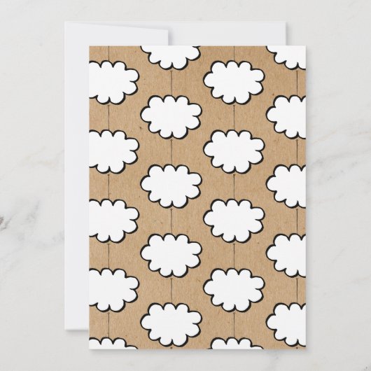 Cloud on a String Baptising Christening Einladung (Rückseite)