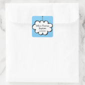 Cloud on a String Baptisse Christening Fevor Quadratischer Aufkleber (Tasche)