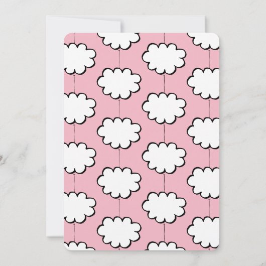 Cloud on a String Christening Invasion Einladung (Rückseite)