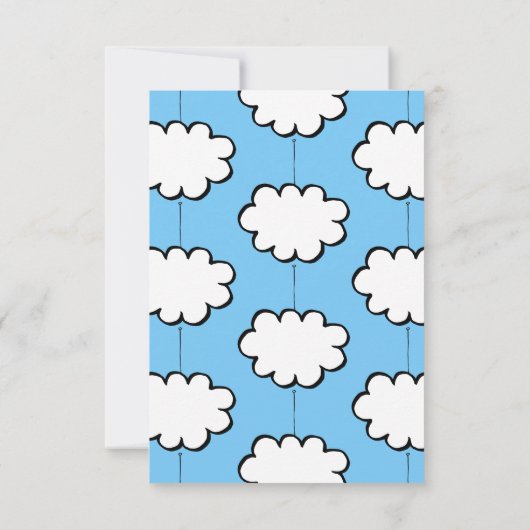 Cloud on a String Christening Invasion Einladung (Rückseite)