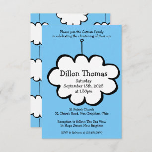 Cloud on a String Christening Invasion Einladung