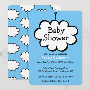 Cloud on on String Baby Shower Invite Einladung
