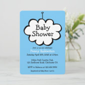 Cloud on on String Baby Shower Invite Einladung (Stehend Vorderseite)