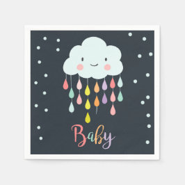 Cloud Paper Napkin Baby Sprinkle Raindrops Dusche Serviette