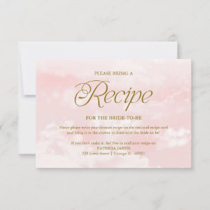 Cloud Pink Gold Brautparty Rezeptanfrage Einladung